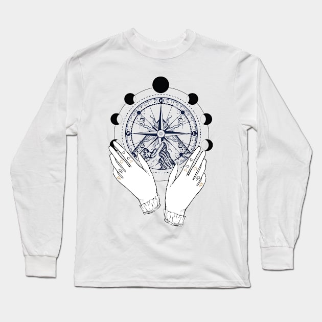 BOHO STYLE COMPASS ART Long Sleeve T-Shirt by BWXshirts